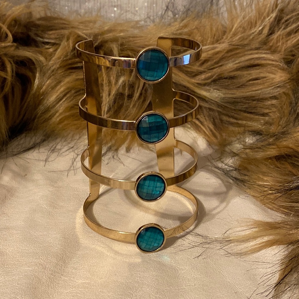 Elegant fashion jewelry mega cuff bangle bracelet wristband gold color #153